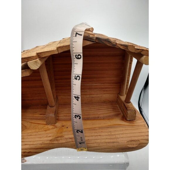 Vintage Enesco Wooden Manger Stable Nativity Scene Handmade 12" X 7" X 5" - Picture 4 of 6